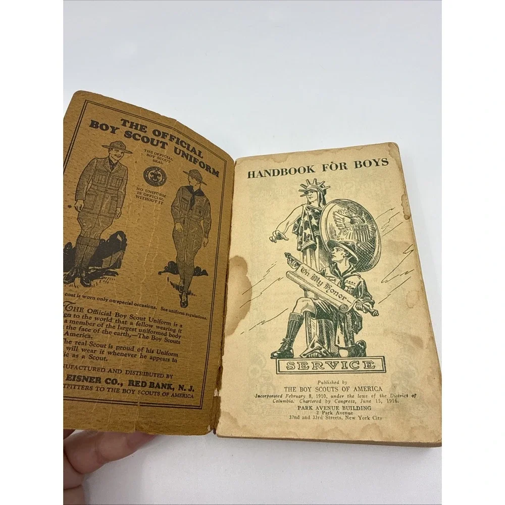 BSA Boy Scouts of America Handbook for Boys 1930s Distressed